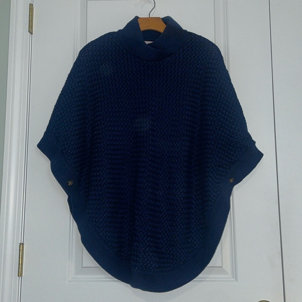 Banana Republic Navy Blue Cotton Poncho Sweater. Size XS.